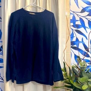 Men’s Vintage Verrazano Navy Blue 100% Cashmere Sweater Size Large